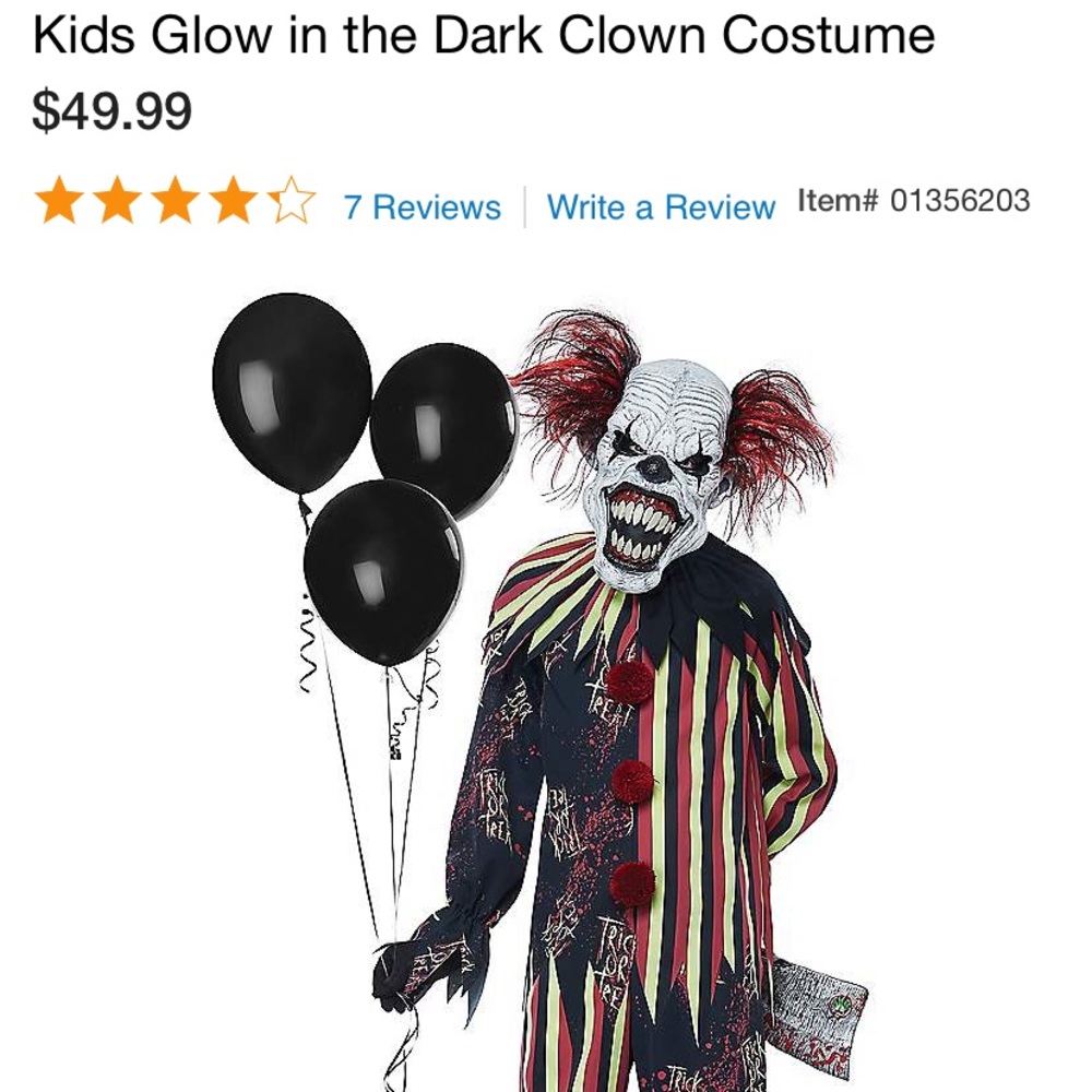 Spirit Halloween Child’s Clown Costume